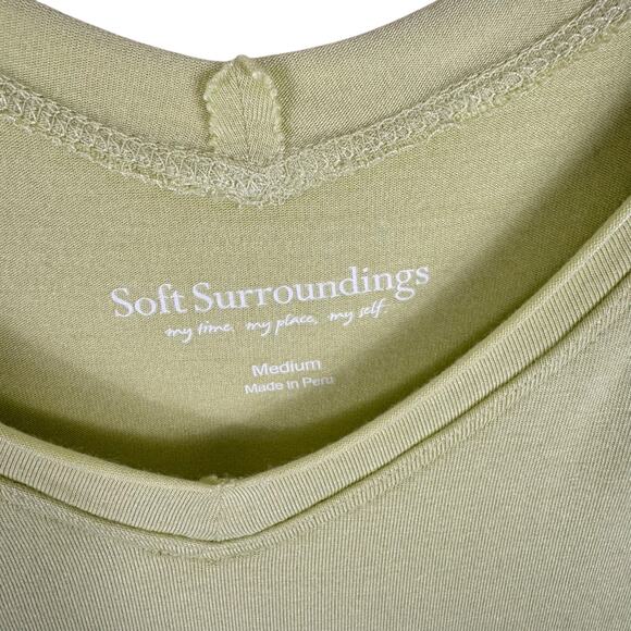 Soft Surroundings Yellow Long Sleeve V-Neck Soft Stretchy Modal Top Size M - Picture 4 of 5